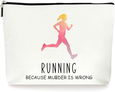 Running Watercolor Makeup Bag, for Runners (009)