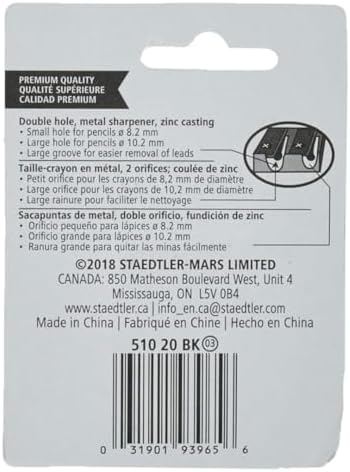 STAEDTLER Metal Double-Hole Pencil Sharpener, 12 Pack