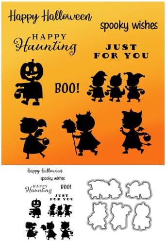 Demon Pumpkin Halloween Clear Stamps and Die Cuts Sets for DIY Card Making