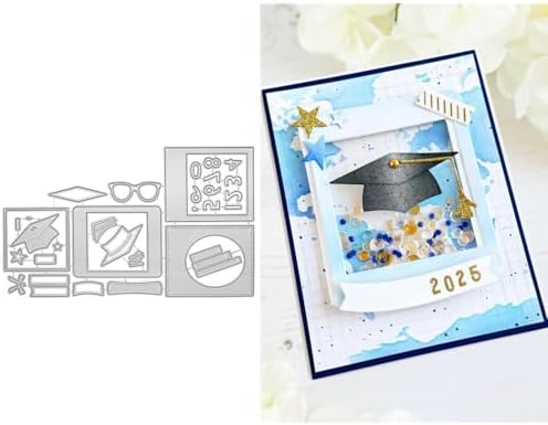 Graduation Season Hat Square Frame Metal Cutting Dies for Card Making
