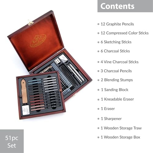 Royal & Langnickel RSET-SKET1600 Premier Sketch Pencil Art Set, 51-Piece