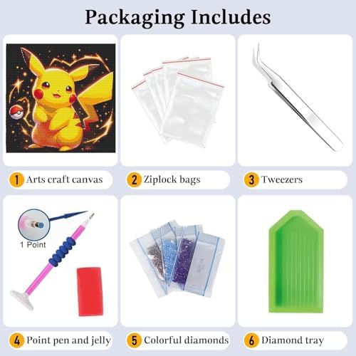 JAKI Diamond Art Painting Kits for Adults,Cartoon Diamond Art 12x12inch
