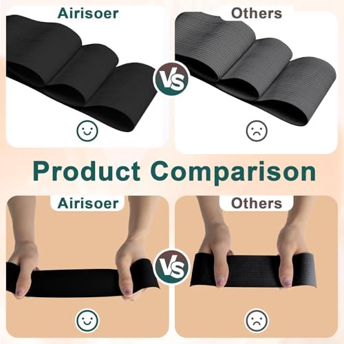 Airisoer Elastic Bands for Sewing 2 Inch x 32 Yards, Black