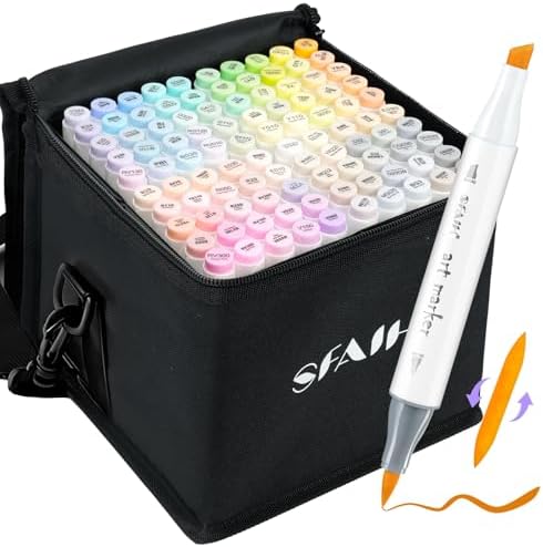 SFAIH Art Pastel Alcohol Markers Brush & Chisel Tip - 101 Dreamy Colors