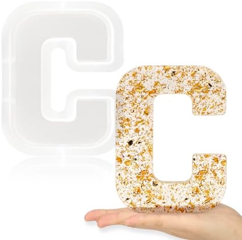 Gartful 7 Inch Large Letter Molds for Resin, 3D C Capital Alphabet Epoxy Resin Mold, A to Z Thick Resin Letter Molds for Making Letters, Word Sign Art, DIY Crafts, Making Cake, Party Home Decor