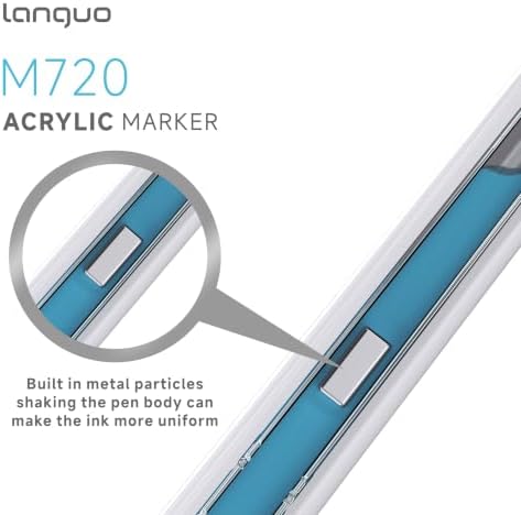languo Acrylic Paint Markers, 9 Colors Red Yellow Series, Soft Brush Tip