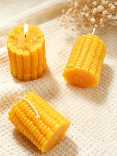 3D Corn Silicone Mold, 2 Pieces Corn Shape Candle Molds for Chocolate, Resin, Soap | Cute Bread Fondant Molds for Baking Baby Shower & Birthday Party DIY Crafts‌ (Half Corn)