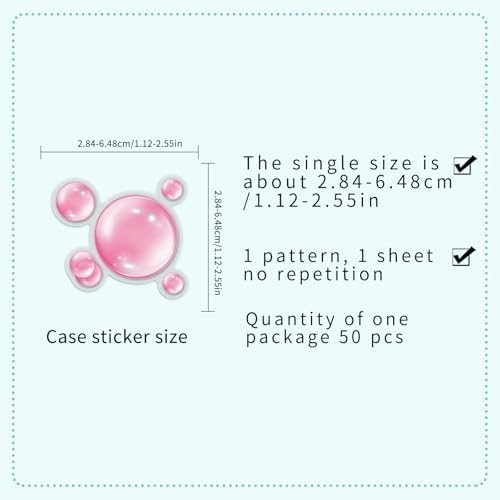 50PCS Iridescent Bubble Holographic Stickers