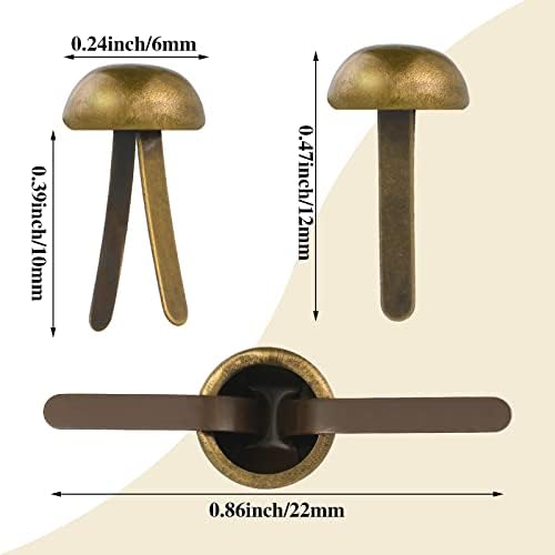 Hotop 500 Pcs Brad for Paper Crafts Metal Paper Fasteners, Bronze