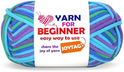 50g Rainbow Beginner Crochet Yarn for Crocheting and Knitting Multicolor Cotton Crochet Yarn for Beginners(Green Blue Purple)