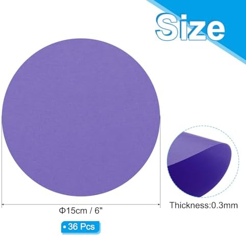 PATIKIL 6inch Circle Card Stock, 36Pcs Round Shape Cutouts Paper Thick Cardstock Coaster for DIY Craft Projects Classroom Bulletin Board Decor, Dark Purple