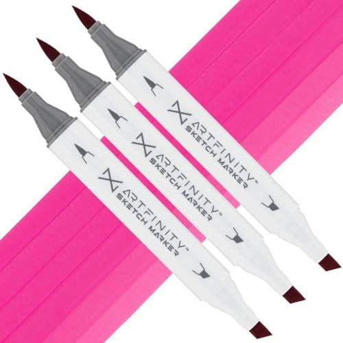 Artfinity Sketch Markers - Set of 3 - Mixing Red RV2-5, Vibrant, Professional, Dye-Based Alcohol Markers for Artists, Drawing, Travel, & More