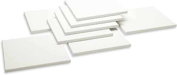KINGART 804-8 White Stretched Canvas, 100% Cotton, Gesso Primed, for Acrylic, Oil & Mixed Media, 12" x 12", Pack of 8