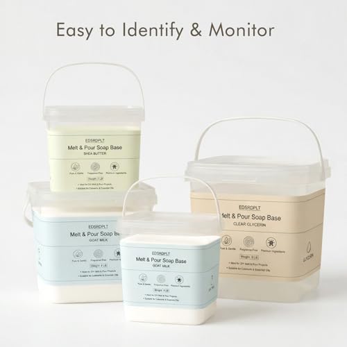 8lb Shea Butter Soap Base in Bucket - Airtight Resealable Lid, Moisture Proof, Premium Glycerin Melt and Pour for DIY Soap Making Supplies (Shea Butter, 8 Pound)