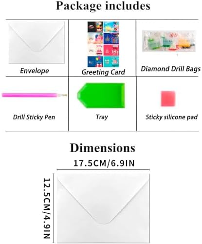 ACSAUMMY Diamond Art Painting Happy Birthday Cards, 8 Packs DIY 5D Diamond Greeting Cards Kits for Adults Diamond Art Birthday Cards with Envelopes Birthday Gifts for Families, Friends, Partners