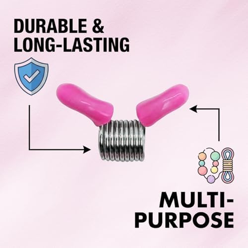 6-Piece Bead Stoppers with Red Handles, Pink Jewelry Making Tools for Bead Line Ends to Prevent Beads from Falling