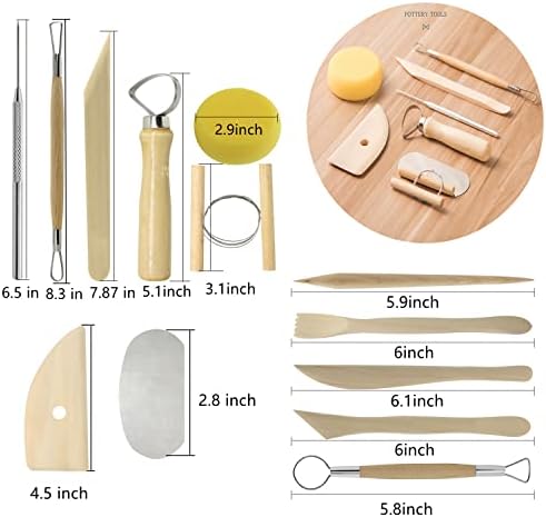 Artzuvs Clay Sculpting Tools 28pcs Polymer Pottery Modeling Tools Set for Ceramic Club Crafts,Carving,Sculpture,Shaping, Hobbyists,Artists,Expert