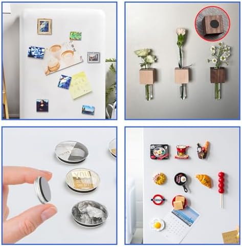 Self-Adhesive Magnetic Dots 0.8"x0.08" – 75 Round Magnets for Crafts, Class