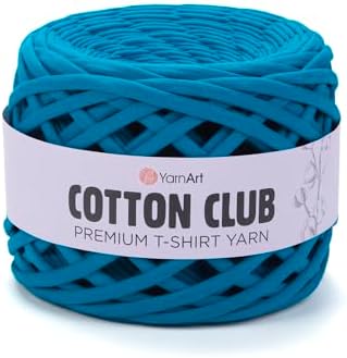 YARNART Cotton Elastic Fabric Spaghetti Premium T-Shirt Knitting Yarn for Bag Basket Cushion Crocheting Projects and Home Decor, Super Bulky (Pack of 1) (7360)