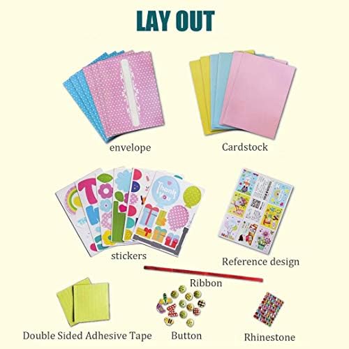 Card Making Kit DIY Handmade Greeting Card Kit for Kids Girl boy, Thank You Card Mother's Day Card Valentine's Card Easter Birthday Christmas Card Art Craft Supplies Set for 3 Years Old and up