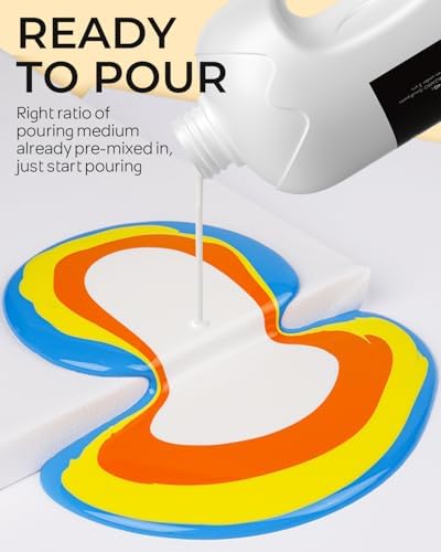 Nicpro 14 Colors Large Bulk Acrylic Pour Paint Set (33.8oz,1000ml) Premixed