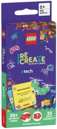 LEGO Recreate Activity Cards – Tech | Build & Play Game with 30+ Activity Cards & 25 LEGO Elements | Ages 6+
