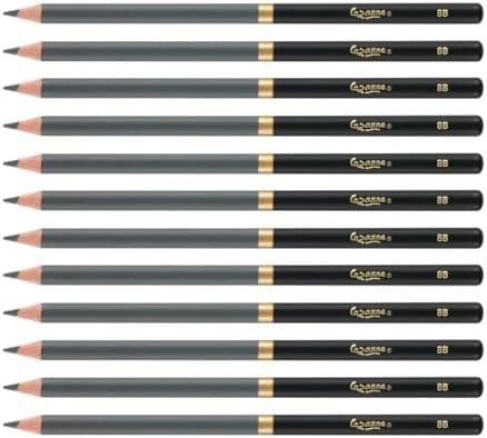 Cezanne Graphite Drawing Pencils Set - 8B, Set of 12 Break-Resistant Graphite Lead, Easy-to-Sharpen Sketch Pencils, Master Artist Quality Graphite Pencils for Technical and Artistic Drawing