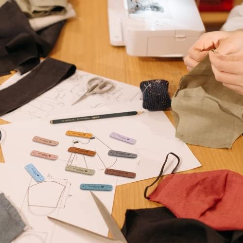 50 PCS Handmade Tags for Crochet Handmade Leather Labels Faux Handmades with Love Leather Tags for Handmades Items Embellishment Knit Accessories with Hole for DIY Crafts Sewing Crochet Knitting Hats