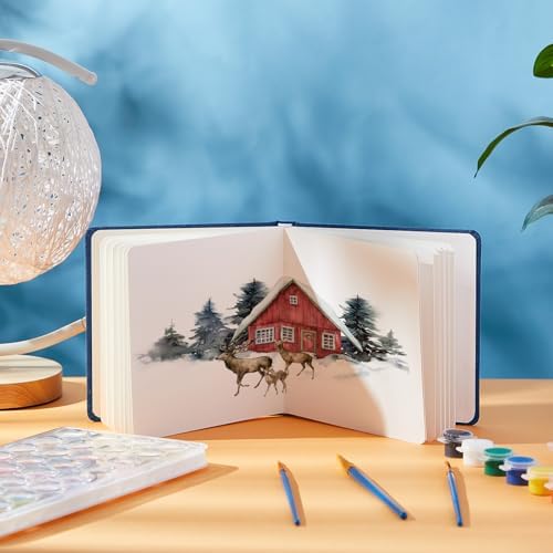 5.5in Watercolor Sketchbook Journal Square Watercolor Notebook Navy Blue