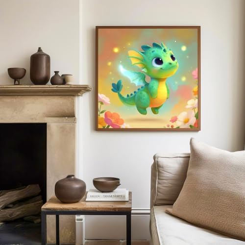 Mandun Dragon Paint by Numbers Kit for Kids, 8x8 inch