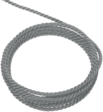 MECCANIXITY Twisted Cord Trim, 5 Yard 2mm 3-Ply Twine Braided Rope Shiny Thread String for Craft Gift Bag Curtain Christmas Decor, Dark Grey - 5m