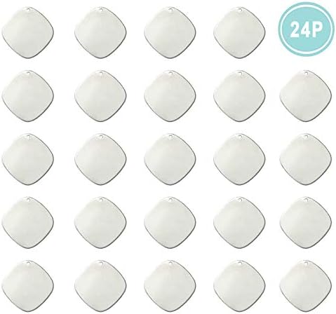 ImpressArt - Premium Metal Stamping Blanks for Metal Stamping and Jewelry Making (24 Pack) (3/4" Round Square, Alkeme)