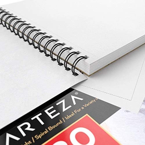 ARTEZA Artist Sketch Pad, 9x12 Inches – 2-Pack, 80 Spiral-Bound Sheets Each, Acid-Free 80 lb White Paper for Sketching, Drawing & Daily Art Practice