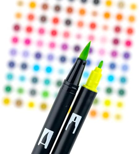 Tombow 72562 Dual Brush Pen Art Markers, Manga Illustration, Wind 6-Pack