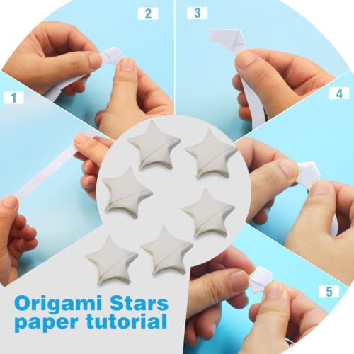 FoDau770 Solid Color Star Paper Strips - 360 Sheet, Ivory White