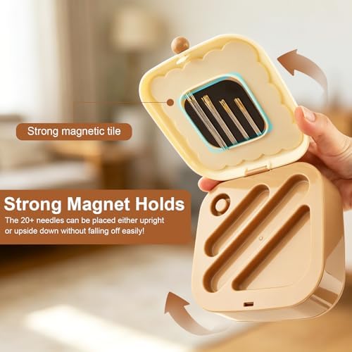 Portable Sewing Kit for Adults and Beginners, 41 Pcs Needle and Thread Set with Storage Case for Clothing Repair, Buttons and Small Tears, Includes Needles, Thread, Scissors and Tape Measure, Brown