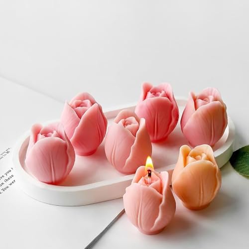 3 PCS 3D Tulip Silicone Molds for Candle Resin Soap Making Crafts