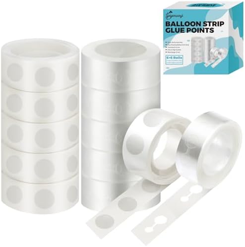 gegemaoyi Balloon Arch Kit - 98.4ft DIY Balloon Garland Strip with 600Pcs Clear Glue Point Dots, Removable Adhesive Tape for Balloon Arch Decorations, Wedding & Craft Decor