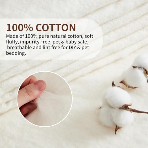 TQNSIE 100% Natural Cotton Batting for Quilting 90-Inch x 96-Inch | 200GSM Lightweight Batting Fabric,All Season Quilt Batting Queen Size, Craft and Wearable Arts