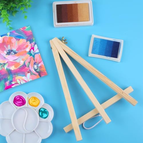 26 Pack 9 Inch Wood Easel, Painting Party Easel, Kids Student Tabletop Easels for Painting, Portable Canvas Photo Picture Sign Holder Tripod Painting Easels for Art & Crafts