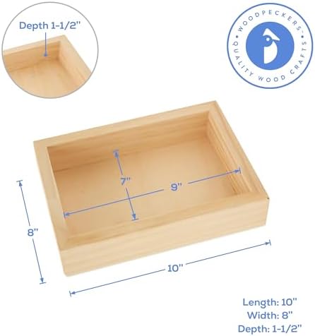 Painting Panels 8 x 10 x 1-1/2-inch, Pack of 4 Blank Wooden Signs for Crafts, Wood Cradled Panels for Home Decor, by Woodpeckers