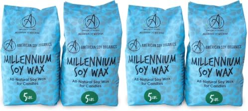 American Soy Organics Millennium Soy Beads for Candle Making - Natural Supplies - Paraffin-Free, Beeswax-Free Candle Wax for Container Candles, Tealights and Wax Melts, 10 lbs (Pack of 2)