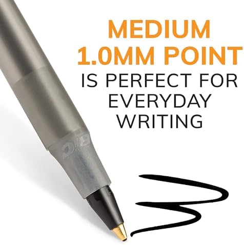 BIC Round Stic Xtra Life Ballpoint Pen, Ultra Long Lasting and Consistent Ink Flow, 60-Count in Black Ink (Pack of 9)