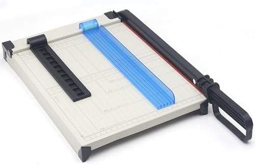 TEXALAN(R) Paper Cutter Letter Size Paper Trimmer 12” Cut Length 12 Sheet Capacity Guillotine Paper Photo Cutter with Magnet Clamp, Paper Guide, Size Guideline