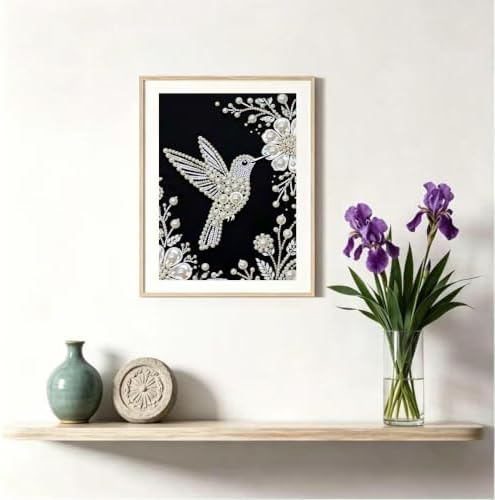 Hummingbird Pearl Diamond Painting Kits for Adults Beginner,Dot Art 12x16In