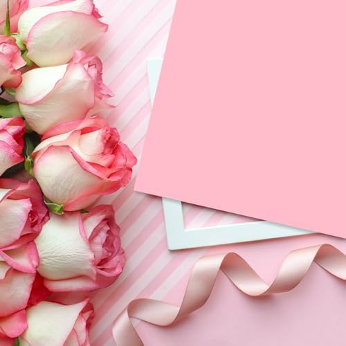 Whaline 50 Sheet 8.5 x 11 Inch Pink Card Stock Paper 5 Solid Pink Colors Core Scrapbook Craft Paper for Print DIY Art Making School Office Spring Supplies, 65lb