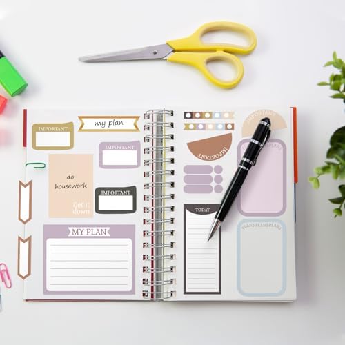 Ctosree 24 Sheets Planner Stickers with Tweezer to Do List, Neutral Color