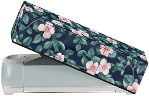 Binienty Tropical Floral Cutting Machine Dust-Proof Bag Craft Tool Organizer Washable with 3 Pockets Portable Cutting Machine Accessory Anti Dirty,Cutting Machine Protector Bag Carring Case