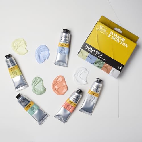 Winsor & Newton Galeria Acrylic Paint Set, 5 x 60ml (2-oz) Tubes, Pastel