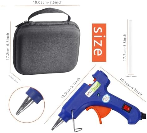 Glue Gun and Sticks Set, Hot Melt Glue Gun Mini for Crafts with 20 Pcs Glue Sticks, Small Hot Glue Guns with Hardshell Carrying Case for School DIY Arts, Craft